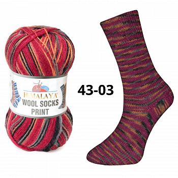 Wool socks print 43-03