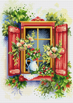 МС-128 Летние кружева. Стразы 27*38 см (108*152 кл.)