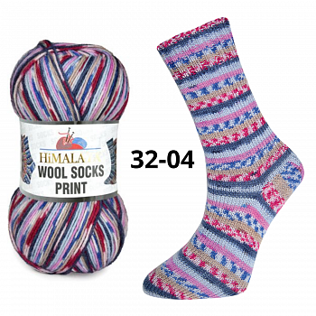 Wool socks print 32-04