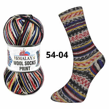 Wool socks print 54-04