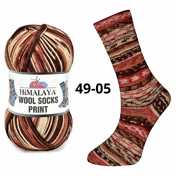 Wool socks print 49-05